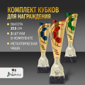 Комплект металлических кубков 3 шт. для награждения победителей и призеров. Высота 27.5 см.