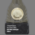 Кубок металлический для награждения победителей и призеров красный 27.5 см.
